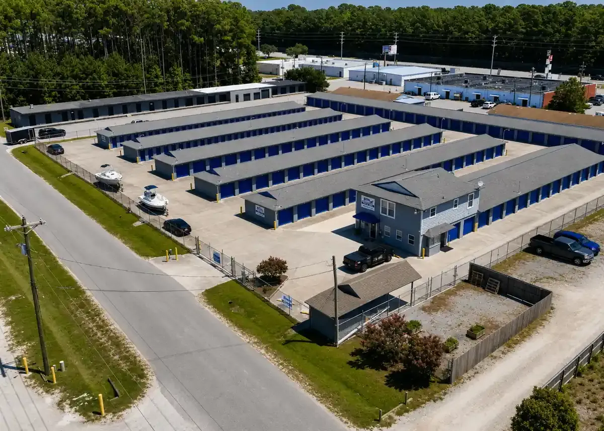 Aerial View of the entrance at KO Storage of Jacksonville